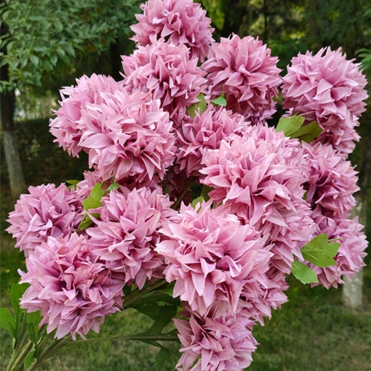 

10 шт. 66 см штучні хризантеми кульові квіти великі мами стебла підроблені квіти гортензії весільний дім сад вечірка весілля прикраса відкритий декор 10 Pcs