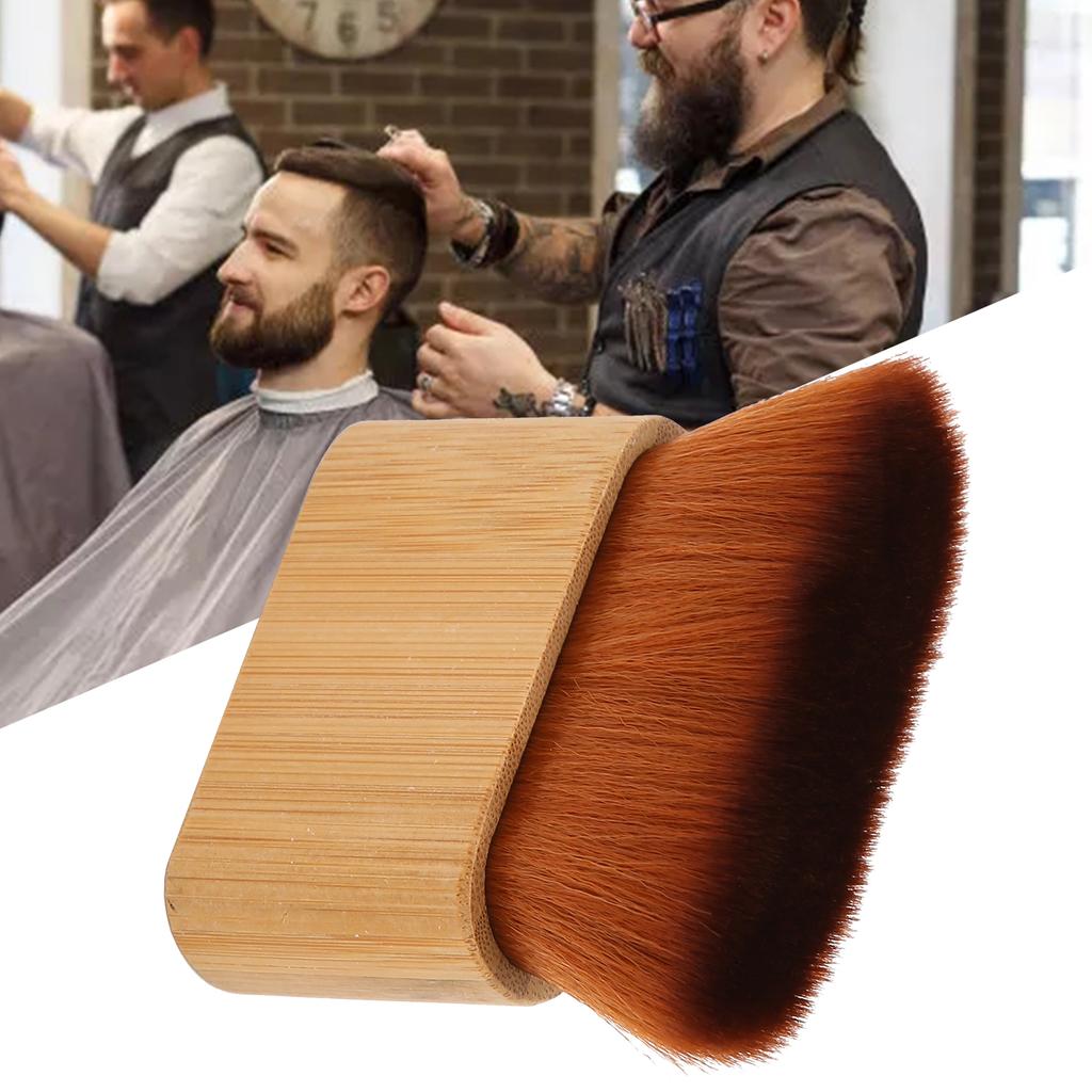 Wooden Hairdressing Neck Duster AntiStatic Broken Hair Sweeping Brush for Hair Salon