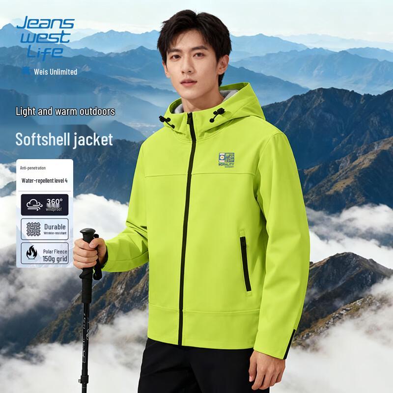 

JEANSWEST LIFE Men s Fleece-Lined Soft Shell Outdoor Jacket XL