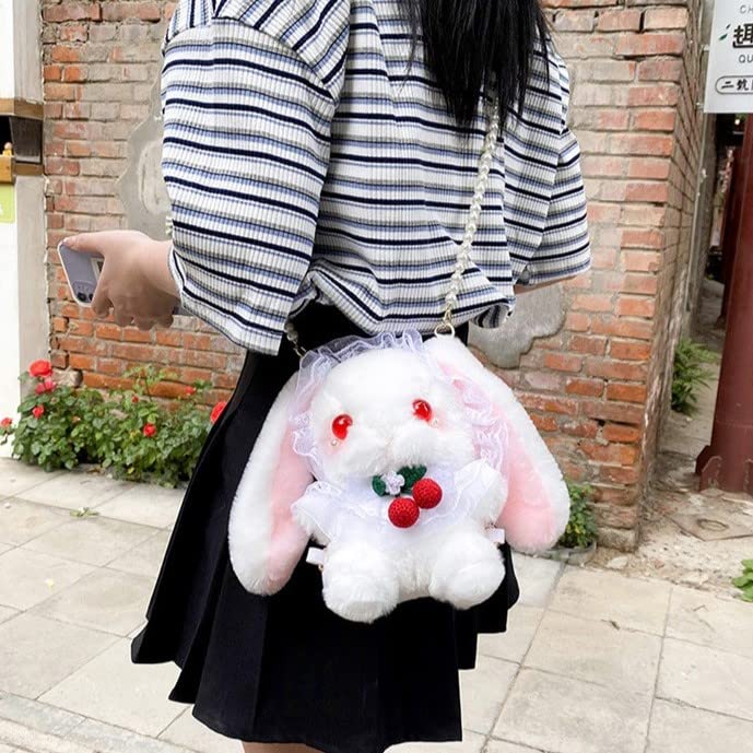 Sac à Bandoulière Harujio, Pochette, Sac Lapin en Peluche, Sac pour Femme, Porte-Monnaie, Kawaii Rêveur, Kawaii Malade, Lolita, Style Landmine, Produit en Série,