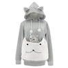 Damenmode Stickerei Kleidung Haustier Große Tasche Katze Ohr Kapuzenpullover