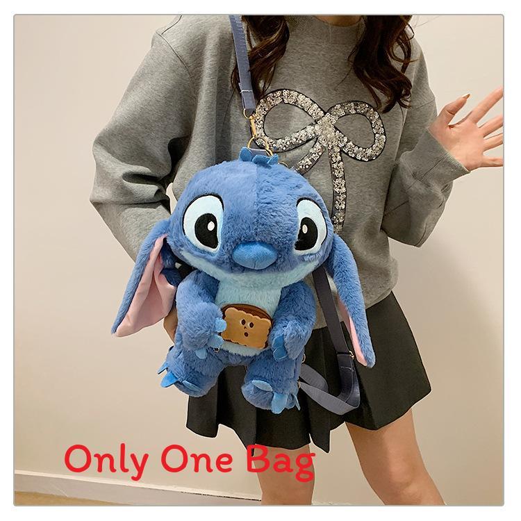 Soft Girls Cartoon Plush Backpack With Zipper Closure For Travel Casual