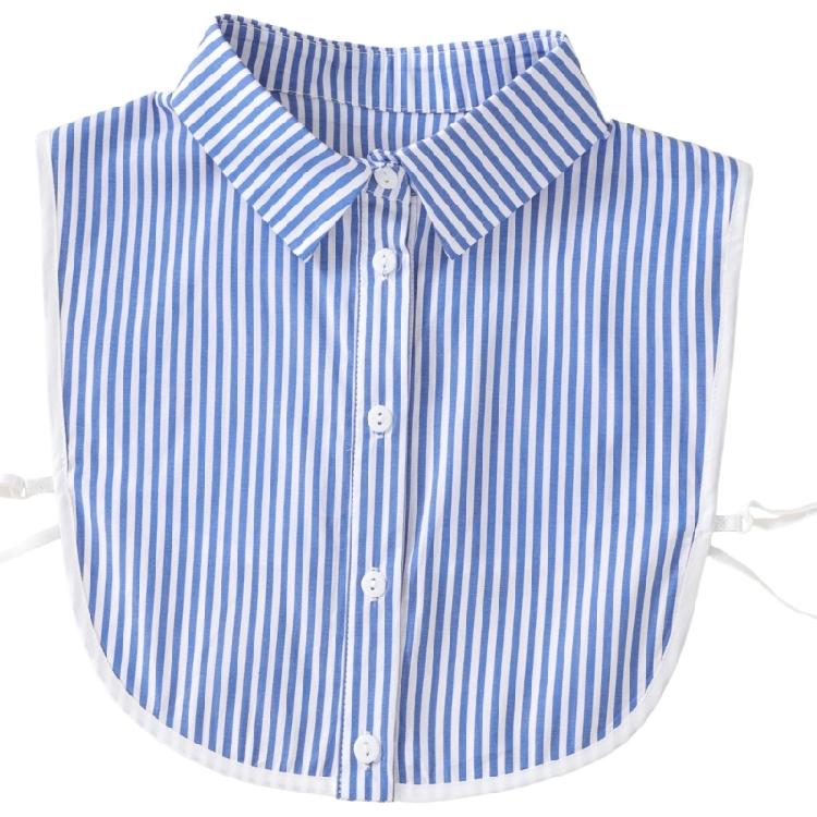 

Reusable White Bordered Detachable Neckpiece Polyester Fabric Half Shirts Business Casual Clothing Enhancer светло-синий