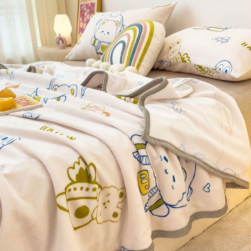 Coral Fleece Blanket Thickened Winter Blanket Bed Sheet Air Conditioning Blanket Nap Office Sofa Cover Blanket