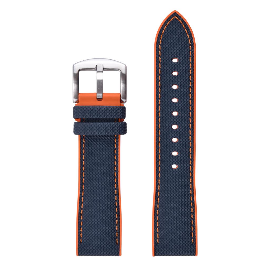 Premium Hybrid Leather FKM Sailcloth Watch Strap 18mm 20mm 22mm 24mm Fluoro Rubber Leather Watchband For Each Brand Diving Watch