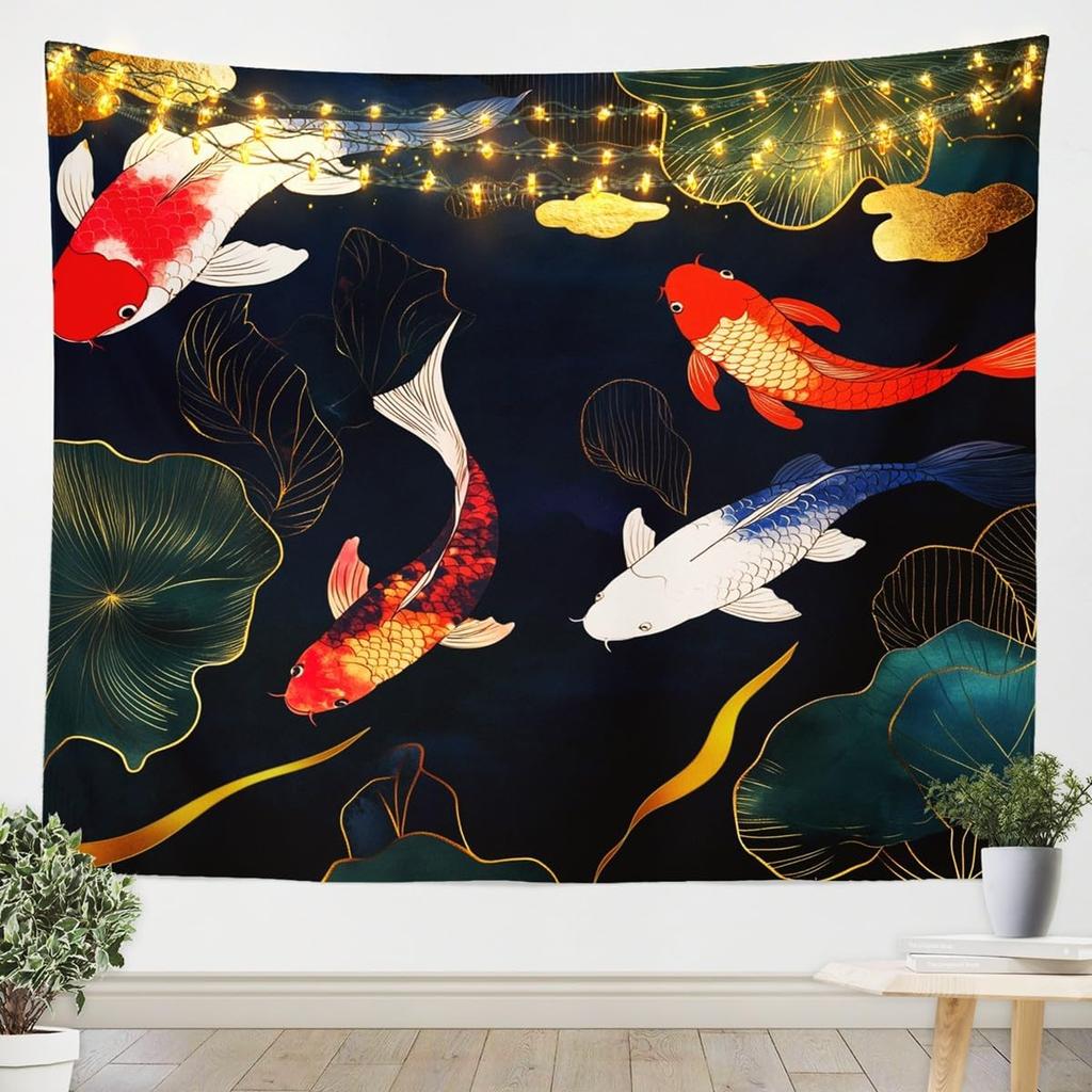 Japanese Wave Tapestry Kids Ocean Wave Sunset Wall Hanging For Boys Girls Teens Japanese Ukiyoe Mount Wall Blanket Sea Waves
