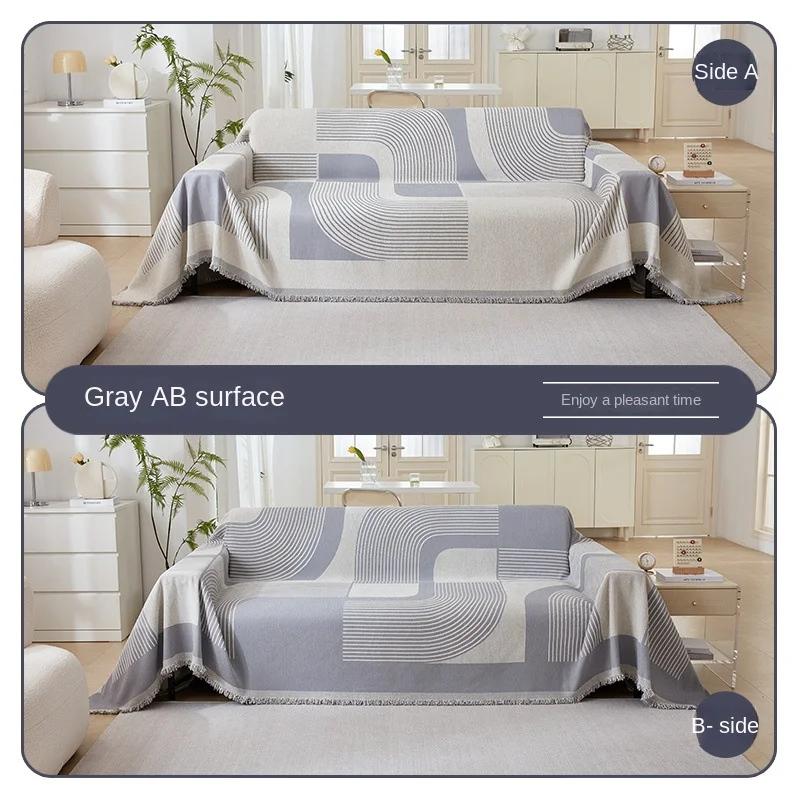 New Style Chenille Double-sided Sofa Cover Full Slipcover Anti-slip Cat Scratch Protective Cover Universal for All Seasons