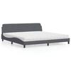 VidaXL Bed with Mattress Dark Grey 200x200 Cm Velvet 3208472