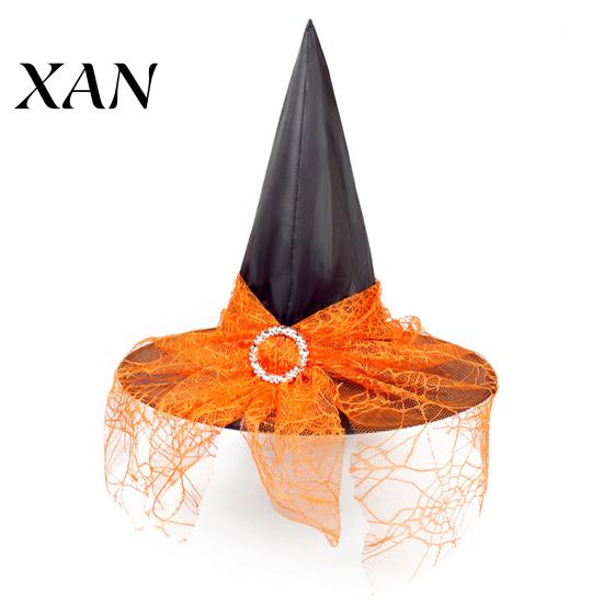 Pălărie de Vrăjitoare Neagră Pălărie de Vrăjitor de Halloween, Con Cosplay pentru Adulți Copii cu Pânză de Păianjen Decorativă Decor Stea, Recuzită Costum Petrecere Gotică, Trick or Treat