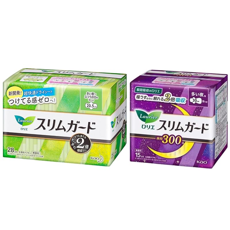 

Laurier slim guard Good for daytime & good for night with wings Set of 2 types [20.5cm 28 pieces & 30cm 15 pieces] (usually, 1, pieces)