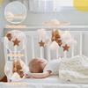 Wooden Crib Mobile Baby Bed Bell Rattle Toy Soft Felt Cartoon Bear Mobile Hanging Newborn Music Box Bed Bell Hanging Brackets