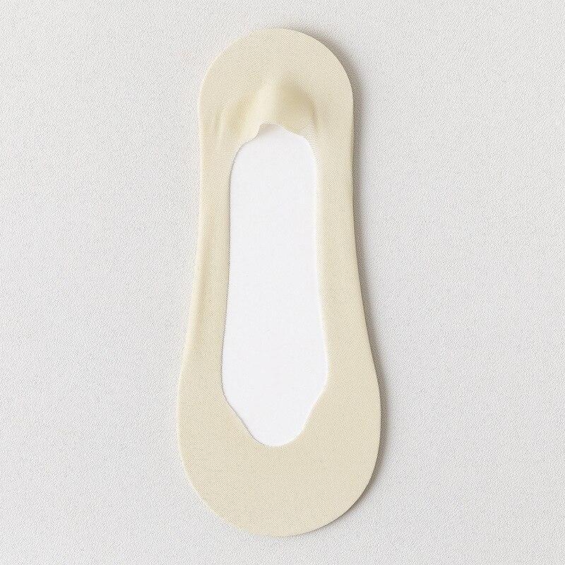 Summer Ultra-thin Breathable Sock Slippers Solid Color Ice Silk Low Cut Boat Socks Silicone Anti-slip Invisible No Show Socks