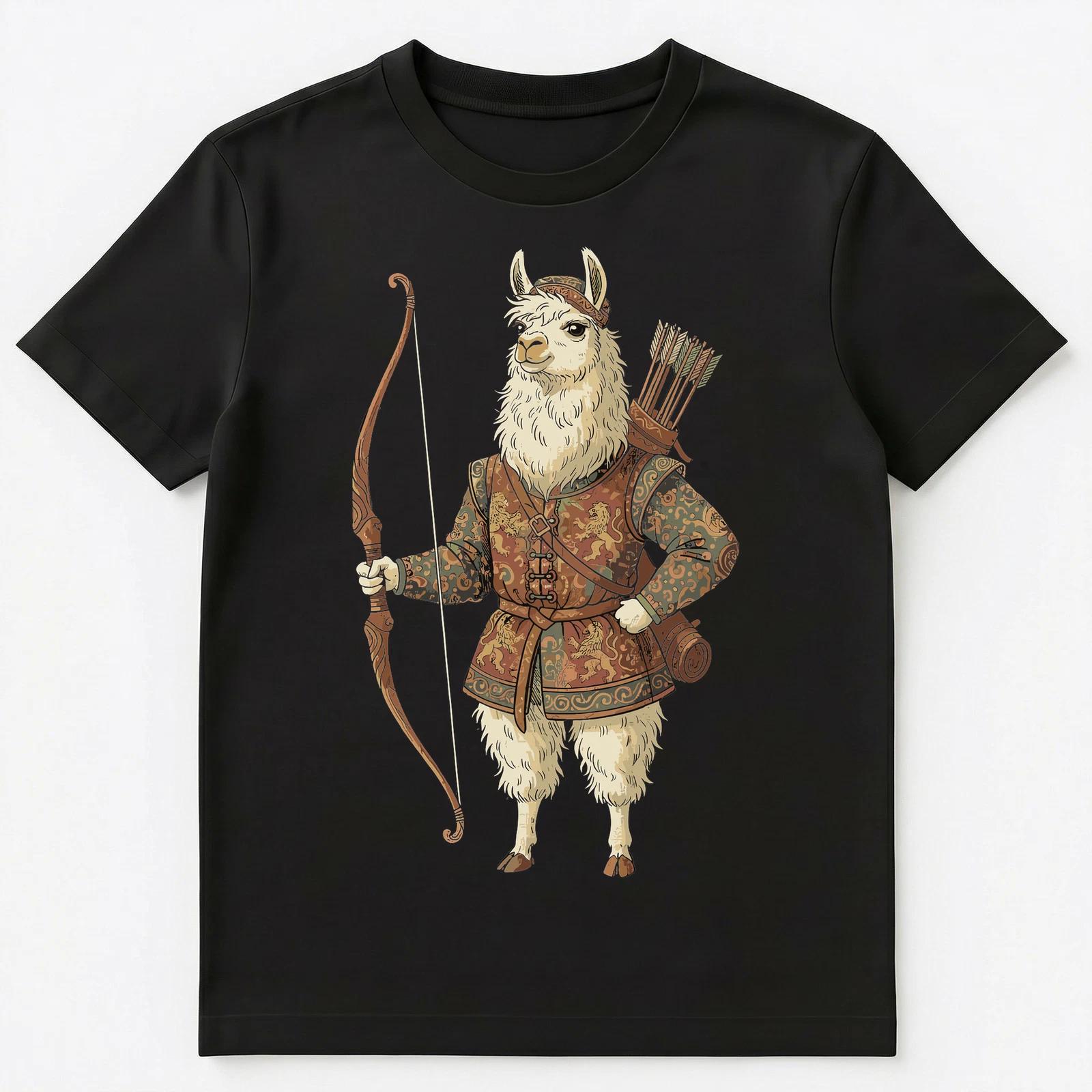 

Llama Enthusiast Fantasy Archer Quest Medieval Animal Unisex T-Shirt 4XL