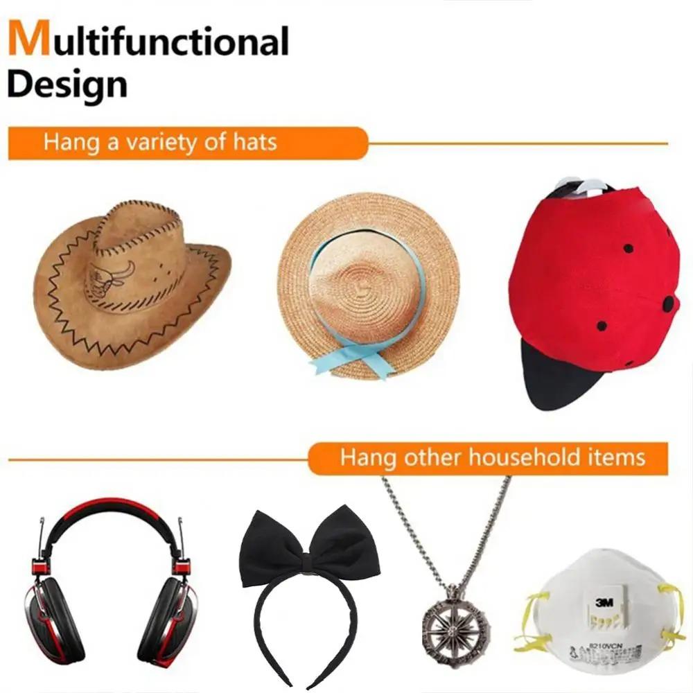 1/5/10PCS Adhesive Hat Hooks For Wall Hat Holder Organizer Baseball Caps Hat Rack No Drilling Multi Purpose Strong Hat Hangers