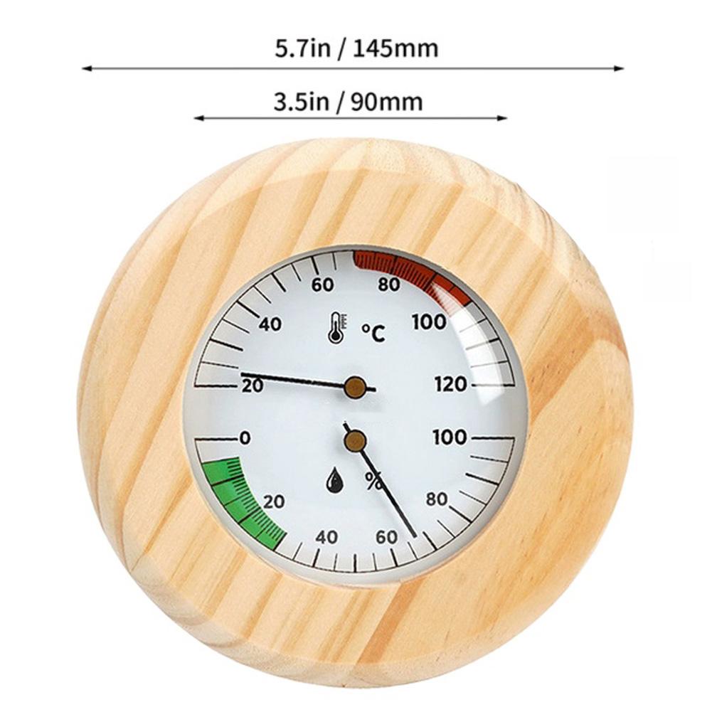 wooden sauna thermometer and hygrometer wall mounted analog instrument for accurate temperature and humidity monitoring
