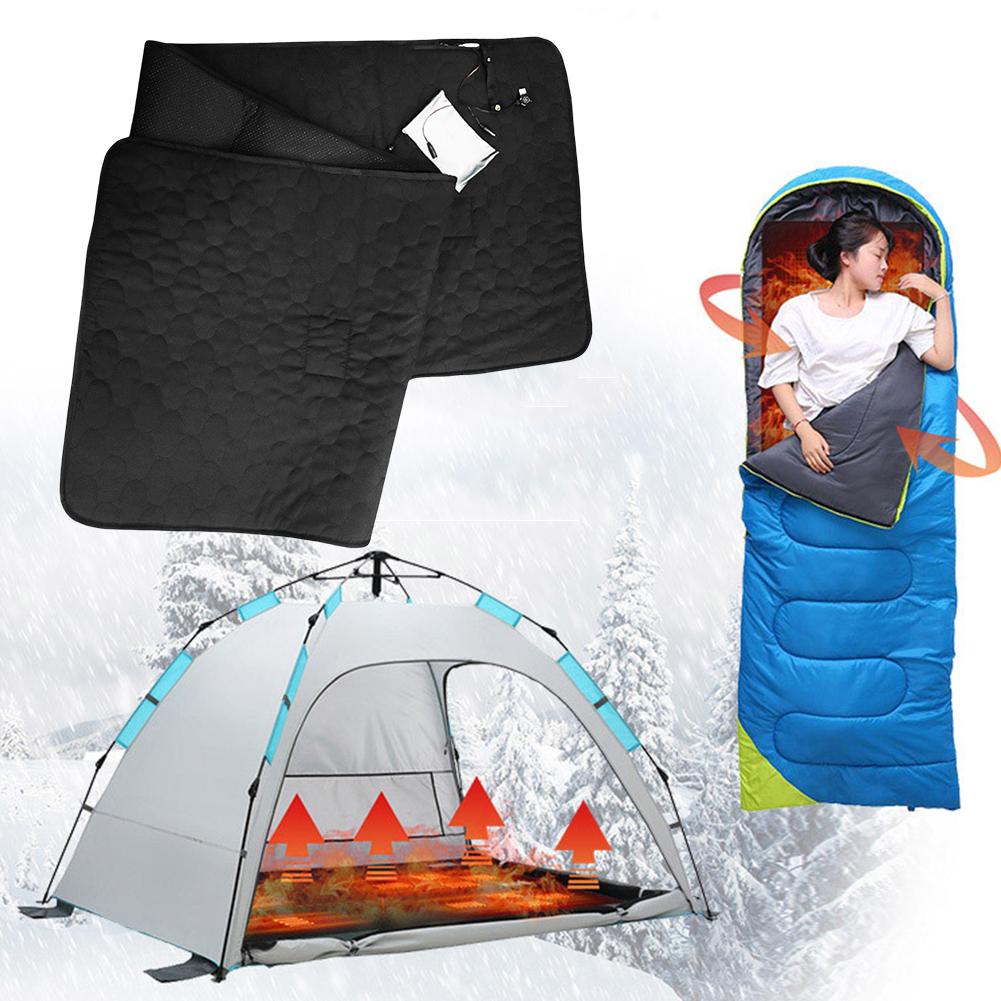 USB Heating Sleeping Mat 5 Heating Zones Winter Heating Mat Heated Sleeping Bag Pad Camping Warming Mattress Camping Accessories