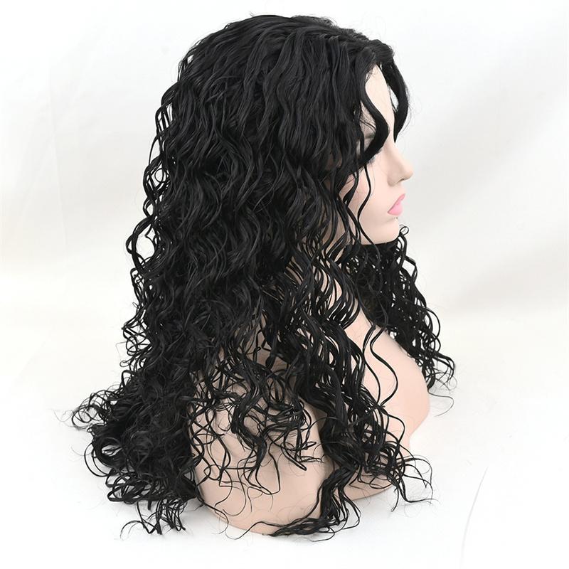 Synthetische lange Perücken für Frauen Schwarzes Haar Natürliche flauschige lockige Perücke Mode Lockere Wellenfrisur Täglicher Cosplay-Party-Gebrauch
