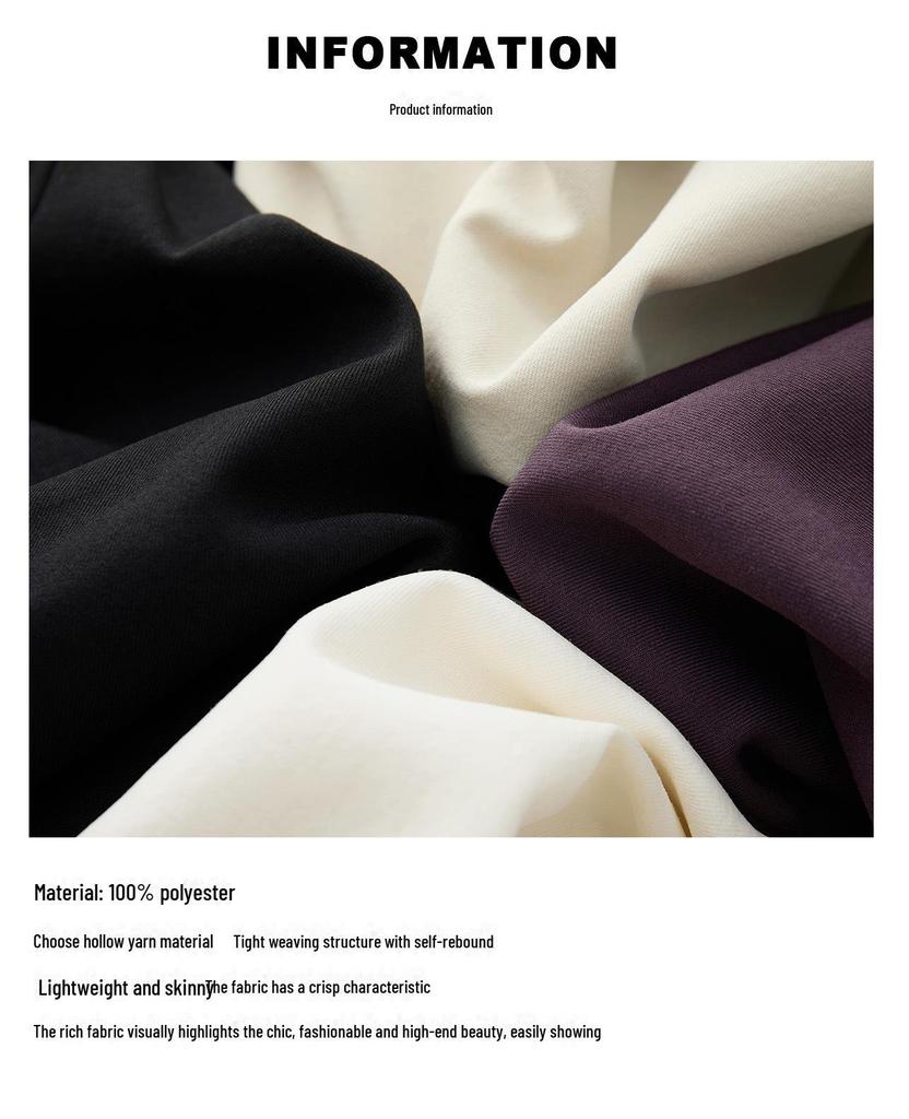 Louvre Spring Parisian Old Money High-Waist Scimitar Trousers: Women's Loose, Crisp, Slim Fit Commuter Style