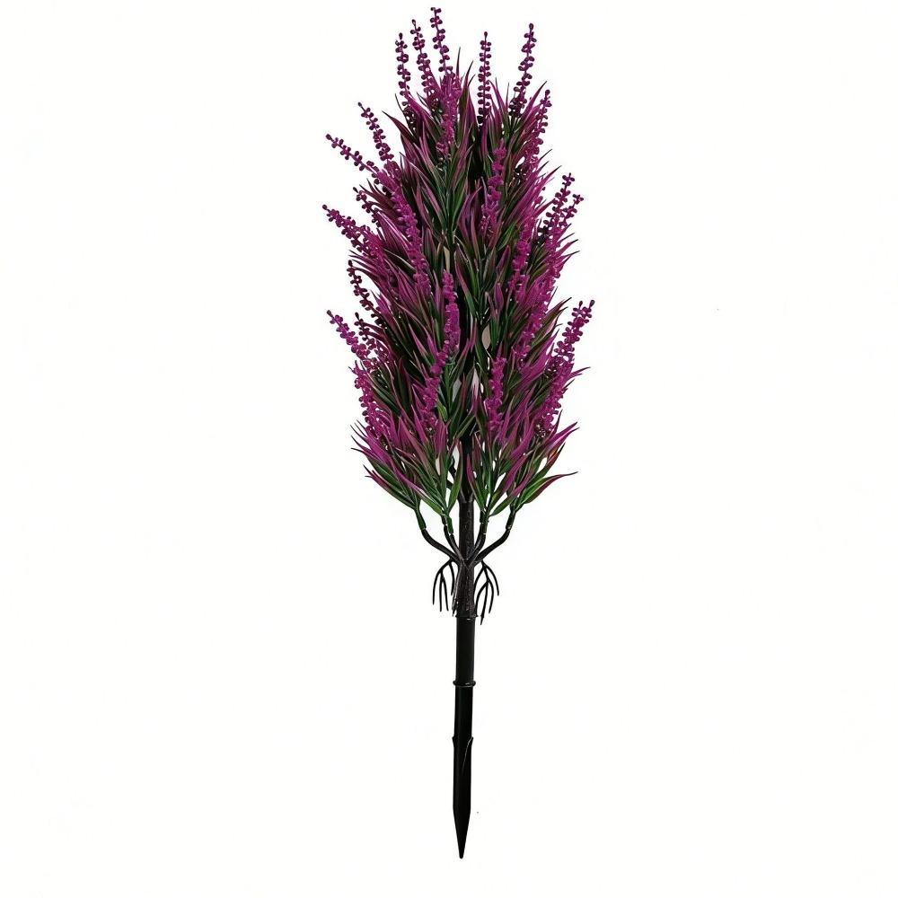 Bamboo Leaf Artificial Lavender Stake Flower No Fade Simulation Lavender Plant Patio Lawn