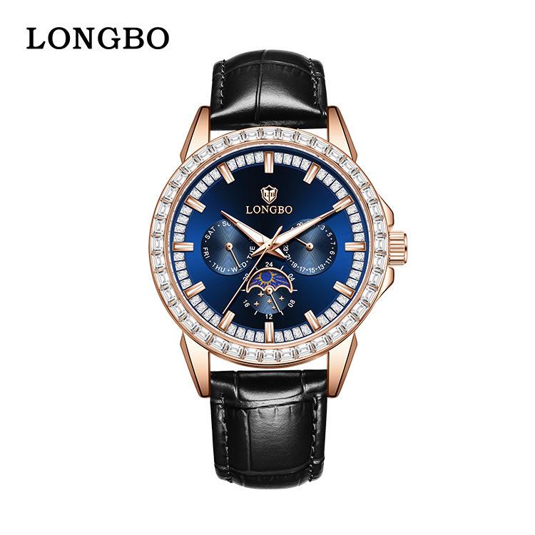 

Мужские роскошные кварцевые часы LONGBO с водонепроницаемым кожаным ремешком - Высококлассный модный деловой дизайн.