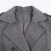 Womens Winter Streetwear Double-Breasted Wool Coat With Belt Loops Longline Trench Style
