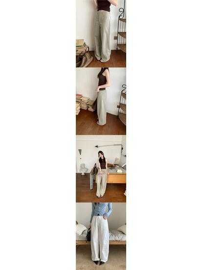 2026 Women's White Retro Slimming Banana Scythe Casual Pants