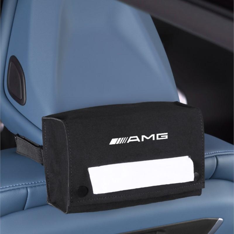 1pc Car Tissue Storage Box Paper Towel Organizer Bag Accessories For Mercedes Benz AMG A B C E G CLA W211 W203 W204 C260 E300L