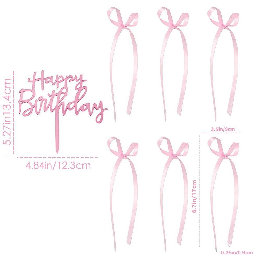 7 PCS Funny Cake Decorating Multipurpose Happy Birthday Sign 2025 Ribbion Cake Topper
