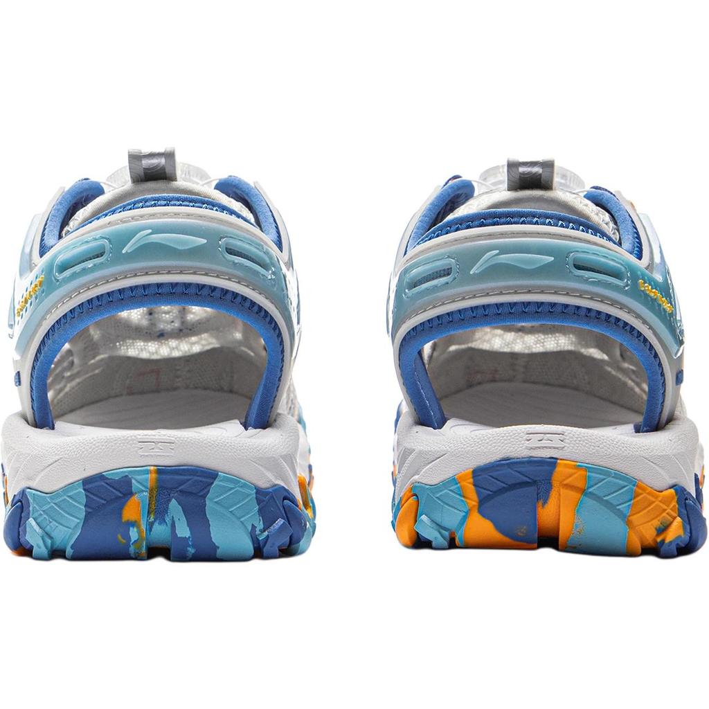 Li Ning Kids Outdoor Synthetic Leather Fabric Comfortable Soft Non-Slip Wear-Resistant Low-Top Sandals Kids sandals Static-Grey Light-Grey YKEV028-7