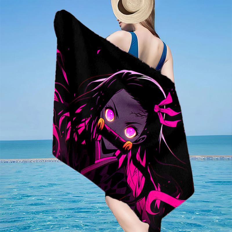 1PC Demon Anime Group Beach Towel - Soft,  Absorbent Microfiber, Lightweight, Ideal for The Beach, Parties, Travel, Camping fan gifts