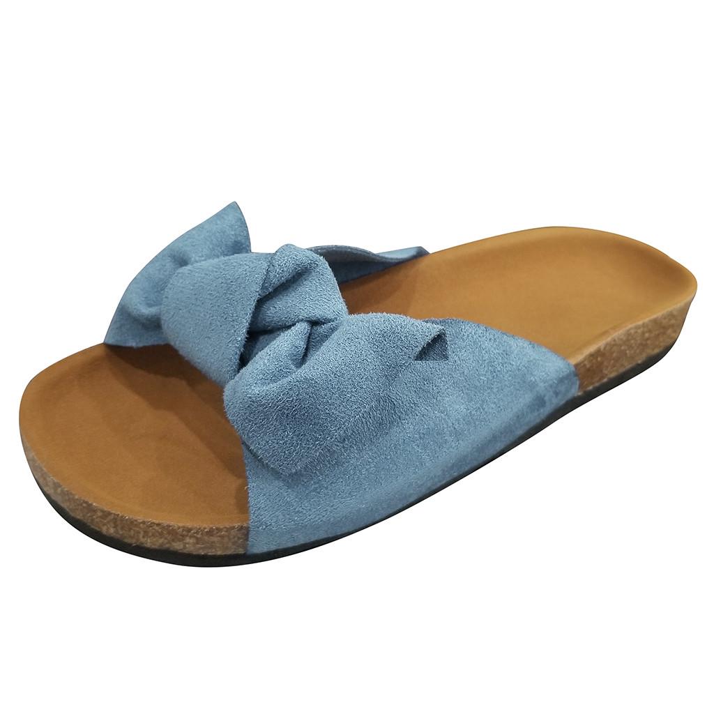 Womens Fashion Bow tie Flat Heel Sandals Slipper Beach Shoes Pure Color Slip-On Sneakers Flock Bohemian Slippers Womens Fashion Bow tie Flat Heel Sandals Slipper Beach Shoes Pure Color Slip-On Sneakers Flock Bohemian Slippers
