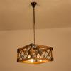 Oeny Vintage Industrial Solid Wood 5-Light Pendant Lamp