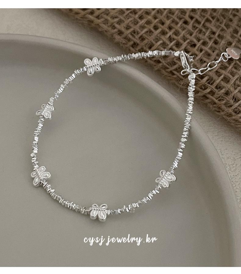 Cui Yan S925 Sterling Silver Korean Butterfly Bead Bracelet for Women - 2025 New Spring/Summer Collection.