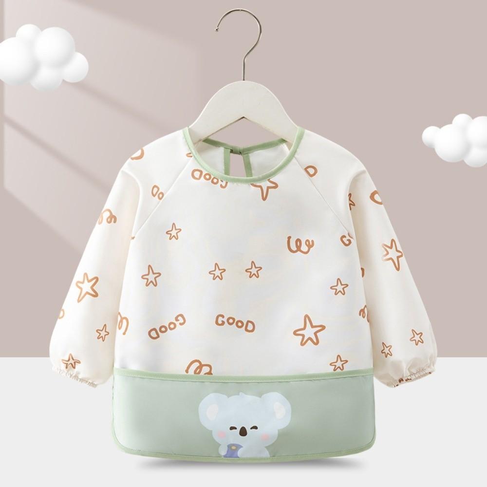 

with Pockets Children Apron Full Sleeve Feeding Smock New Infant Breastplate for Kids Eating 0-2 Years Old-C
