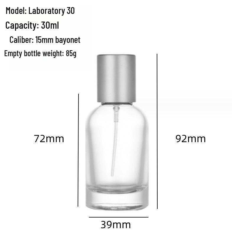 50ml Cylindrical Glass Perfume Spray Bottle, Transparent and Refillable