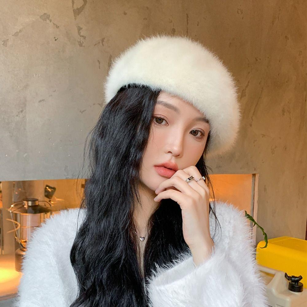 Teplý plstěný klobouk Francouzský malířský klobouk Módní vlněné barety Ženy