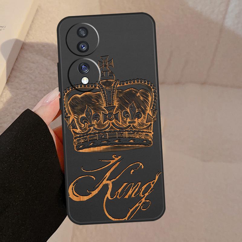 

King Queen Crown For Honor Magic 8 Pro 6 5 7 Lite Case For Honor 400 200 90 70 50 X8c X8b X9a X9b X9c X9d Win Honor X9a