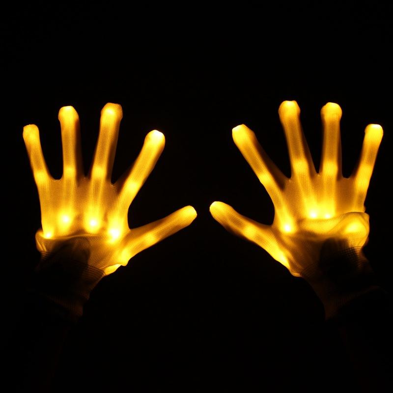 1 par Halloween nattfest lysende hansker Juledekorasjon arrangementsfestrekvisitter Fargerik lysende hanske Kreativ utkledning