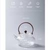 Good-Glass Teapot Wood Handle Teawear High Boron Silicon Transparent Pumpkin Pot Glass Teapot With Filter