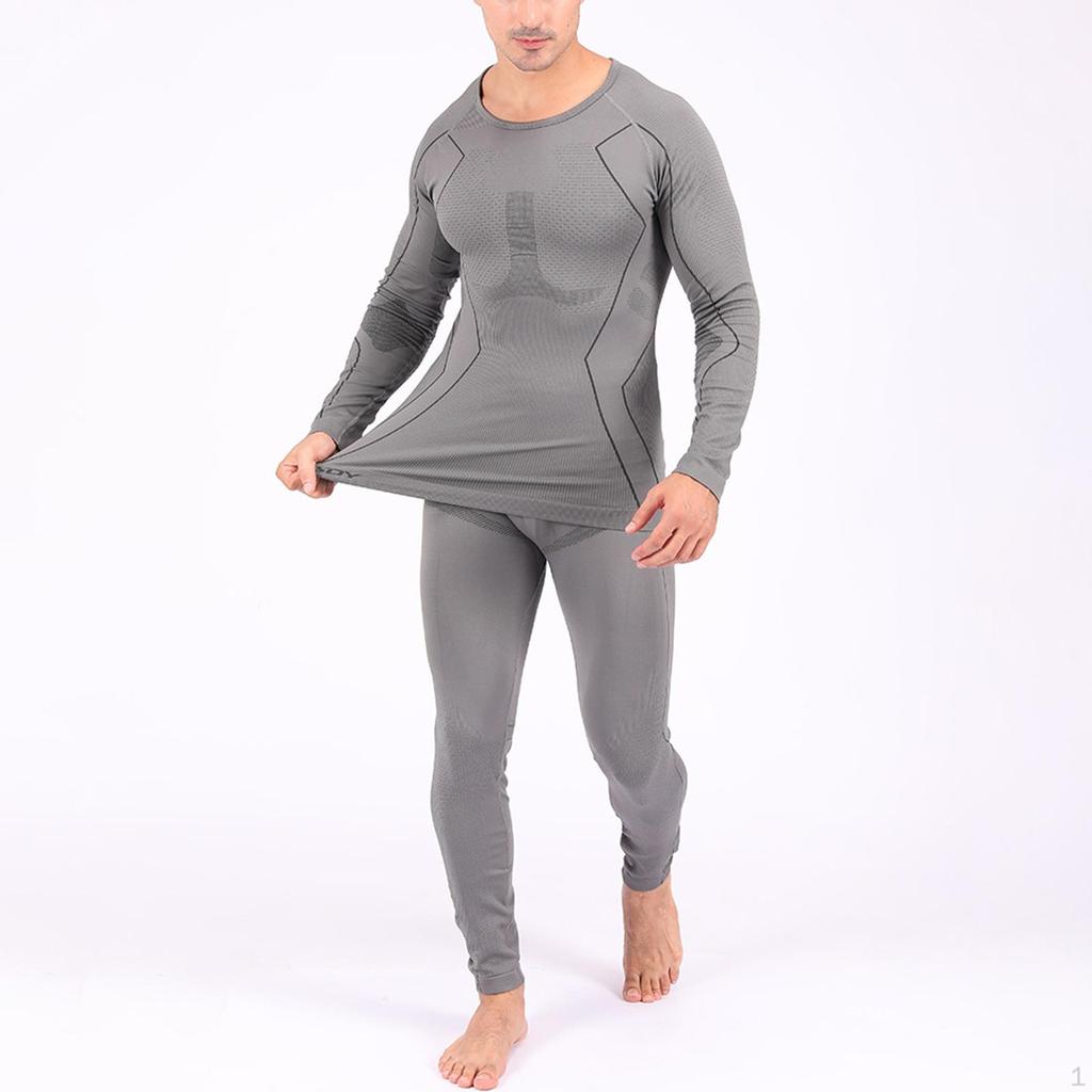 Sets Men Long Sleeve Fleece for Sports Workout Cycling