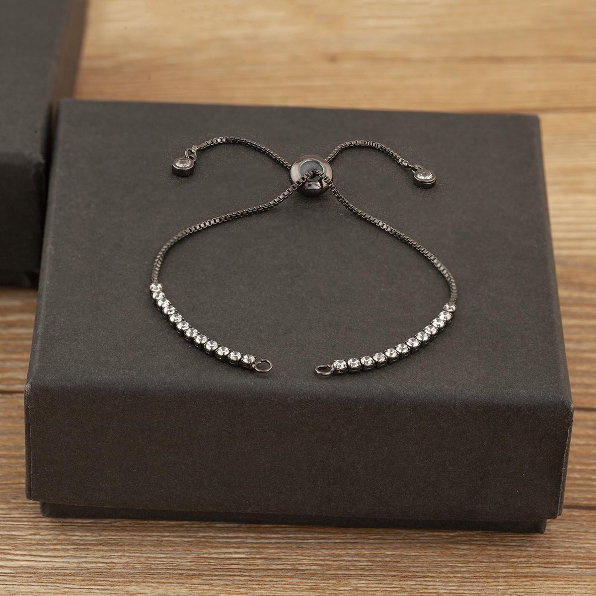 

Nidin Hot White Zircon Parallel/Vertical Connect 3 PCS/Lot Bracelet For Women Adjustable Chain Jewelry Accessories Wholesale