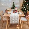Plüsch Bestickter Weihnachtsbaum Tischläufer Rechteckig Geprägtes Design Weihnachtstischdecke Langes Esstischtuch
