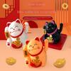 Japanese Solar Lucky Cat Figurines Cute Waving Arm Lucky Cat Gifts Car Decorations  Office