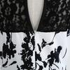 Summer Lace Crew Neck Sleeveless Printed Vintage Lace-Up Dress