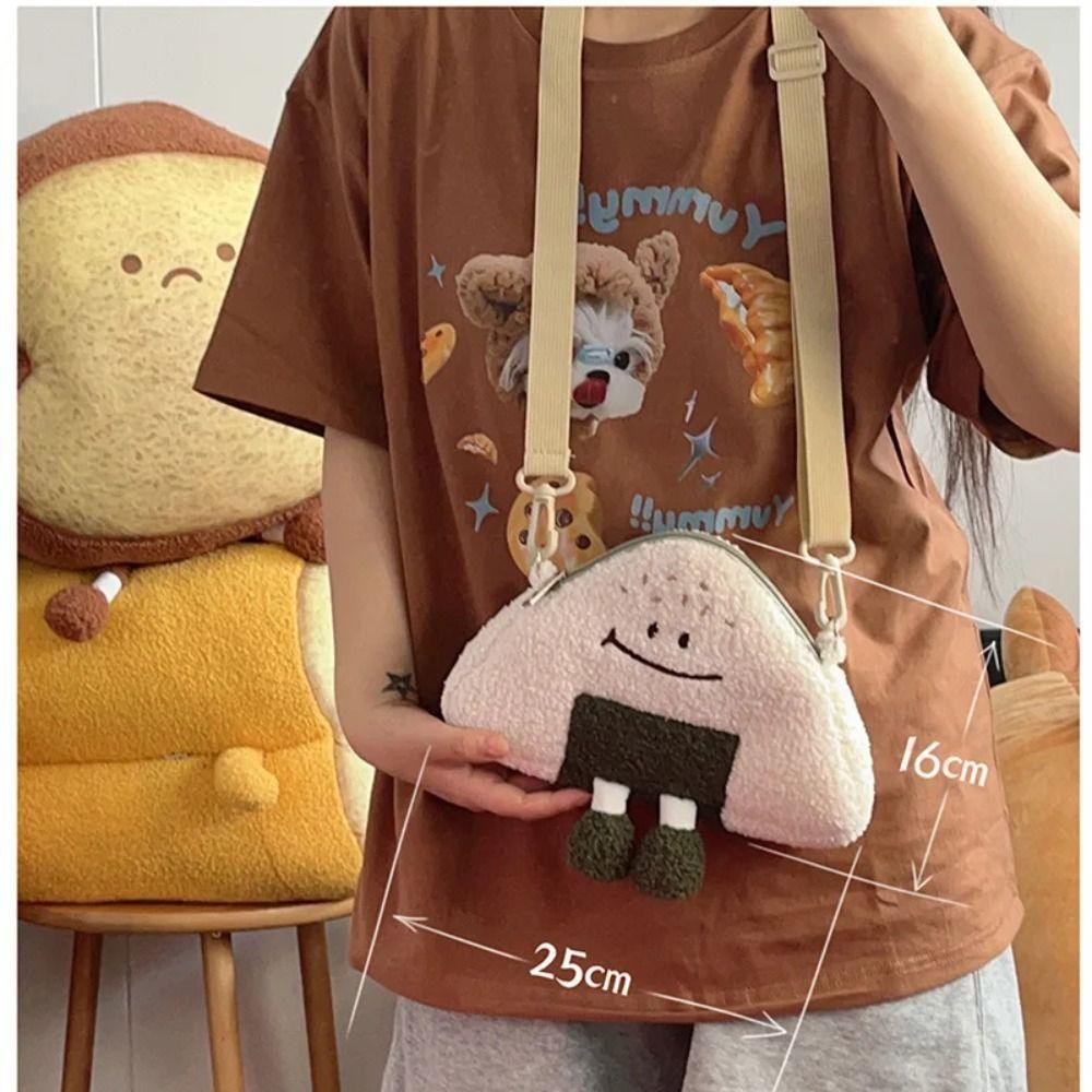 Neck Purse Bag Rice Ball Plush Bag Expression Crossbody Bags Mini Halter Small Bag  Children