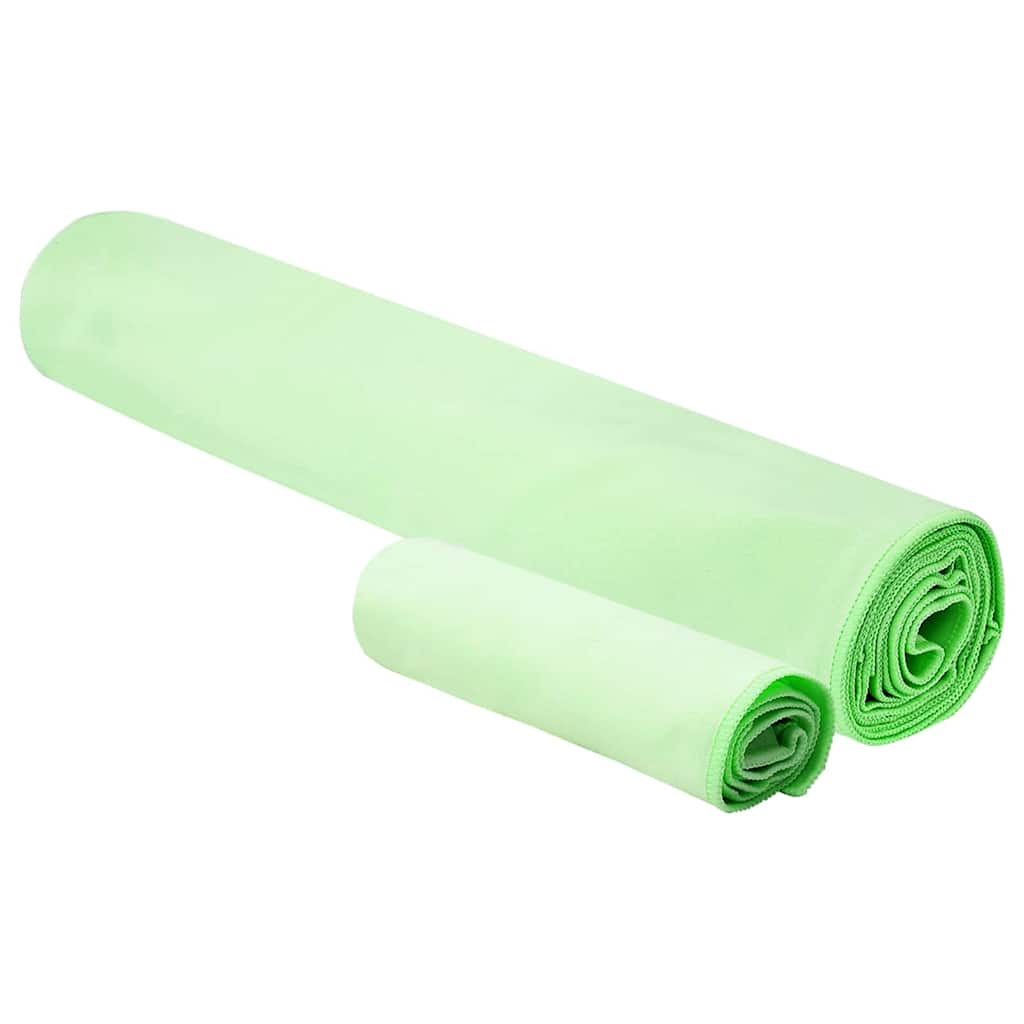 Sports Towel Set 2 pcs Green Fabric