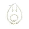 Elegante Set di Gioielli in Perle e Diamanti con Collana, Orecchini e Bracciale
