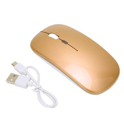 Ratón Inalámbrico 2.4G Ultrafino Recargable Silencioso 1600DPI Retroiluminación a Color Ratón para Juegos con Receptor 2.4G