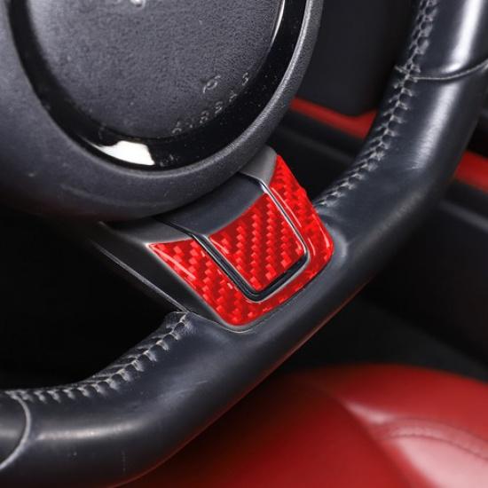 For Jaguar F-TYPE 2013-22 Steering Wheel Bottom Panel Trim Red Carbon Fiber