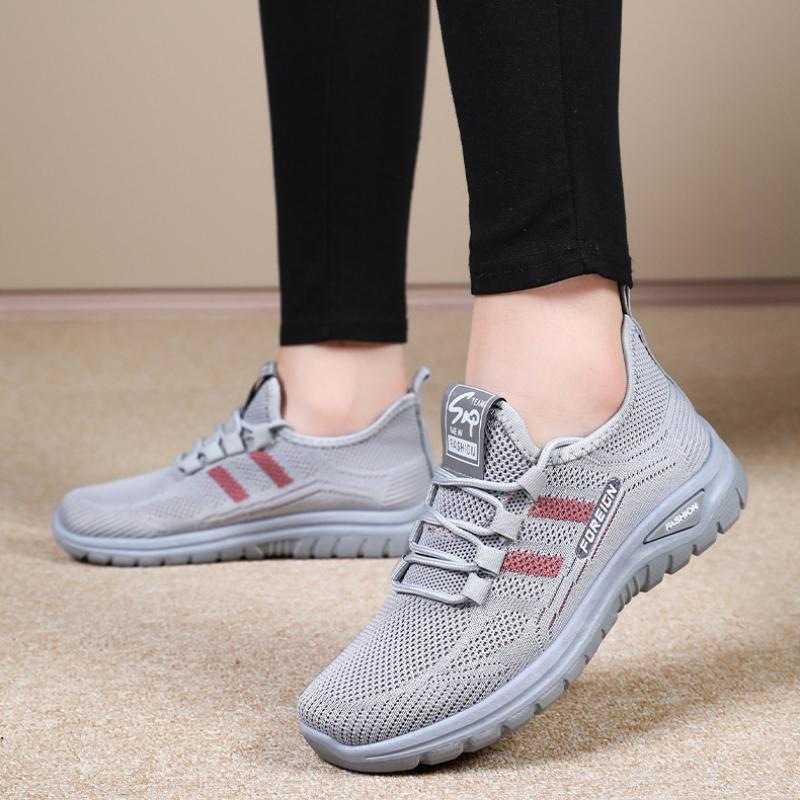 Damenschuhe Outdoor Atmungsaktive Mesh-Schuhe Modische Freizeitschuhe Low-Top Sportschuhe für Frühling und Herbst